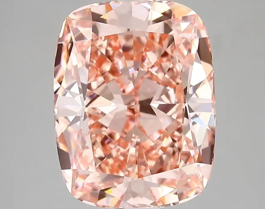 3.87ct FANCY VIVID  PINK VVS2 Cushion (IGI)