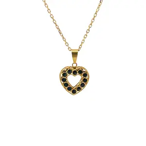 14KY Sapphire heart two-sided pendant