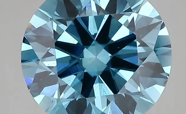 3.46ct FANCY VIVID  BLUE VS2 Round (IGI)