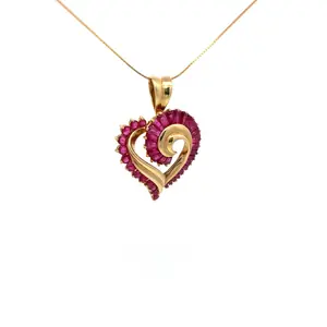 14KY natural Ruby pendant