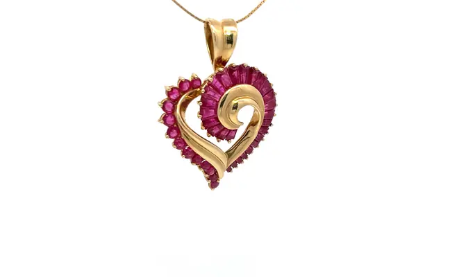 14KY natural Ruby pendant