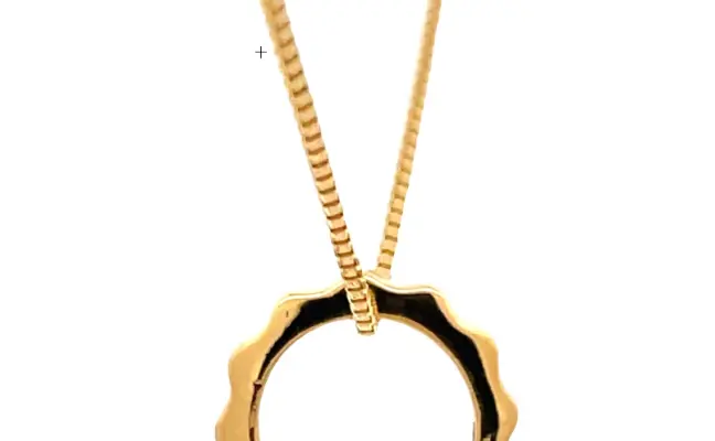 Erika 22k round with curves pendant