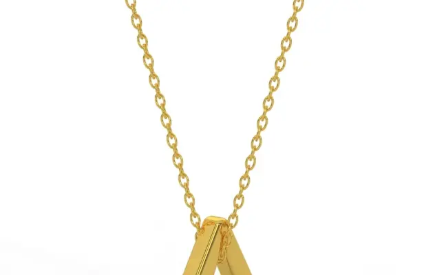 Trilogy 22k Triangle With Inner Curve Pendant