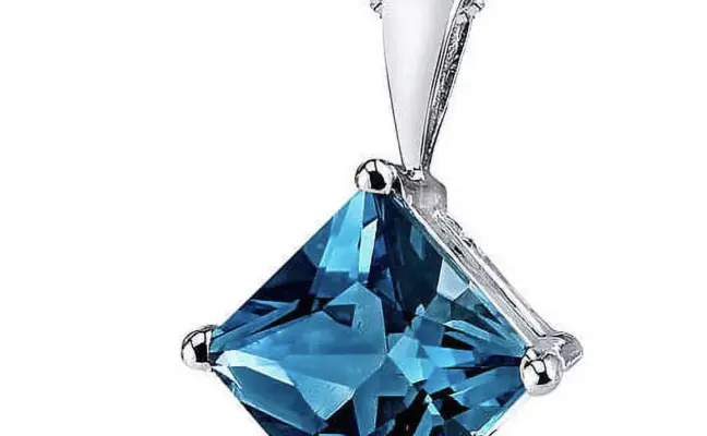 2.50 Carat London Blue Topaz pendant set