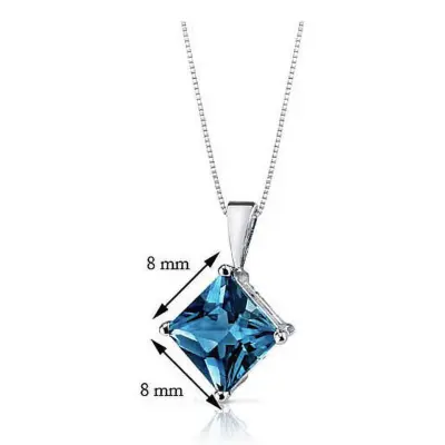 2.50 Carat London Blue Topaz pendant set