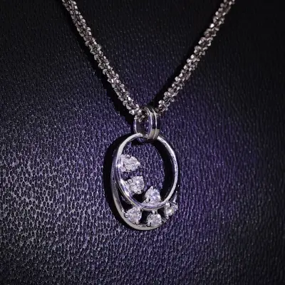 Lab Grown Diamond - Celestial Oval Pendant