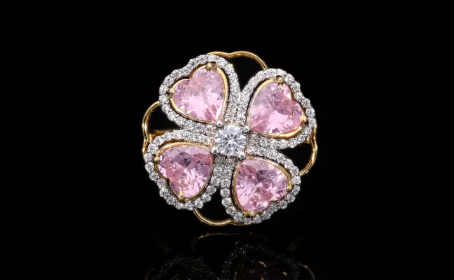 Lab Grown Diamond Revolving Heart Diamond Ring for Her