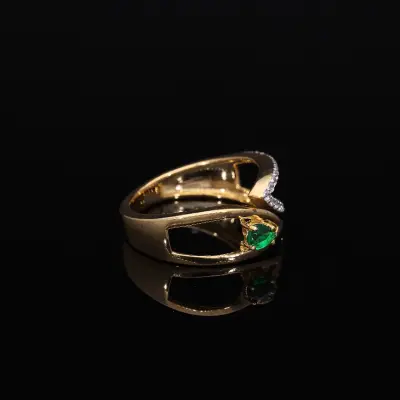 Lab Grown Emerald and Diamond Ring