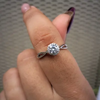 Round Solitaire Halo Diamond Ring