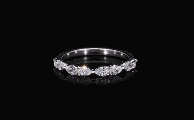 Pear Cut Lab Grown Diamond Half Eternity Band