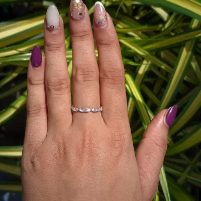 Pear Cut Lab Grown Diamond Half Eternity Band