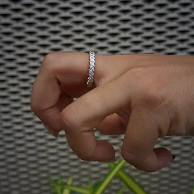 Marquise Cut Lab Grown Diamond Eternity Wedding Band