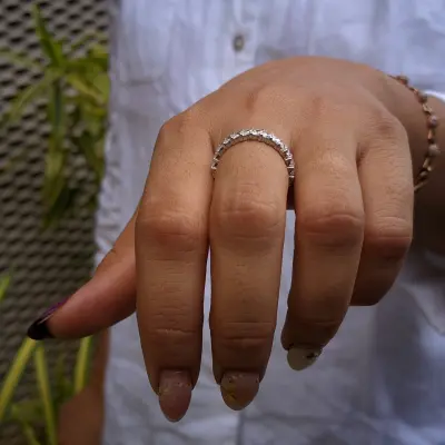 Marquise Cut Lab Grown Diamond Eternity Wedding Band
