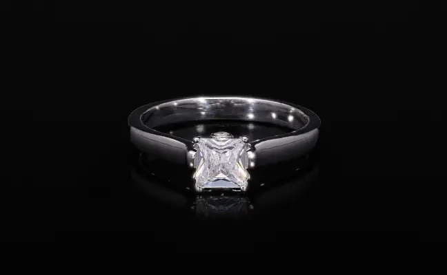 Square Cushion Lab Grown Diamond Solitaire Ring