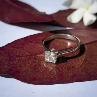 Square Cushion Lab Grown Diamond Solitaire Ring