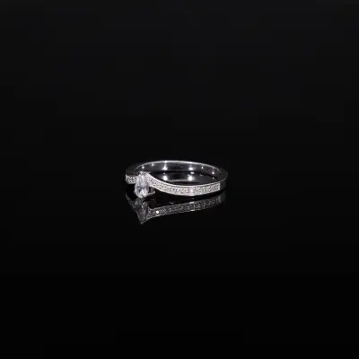 Pear Cut Lab Grown Diamond Accent Ring