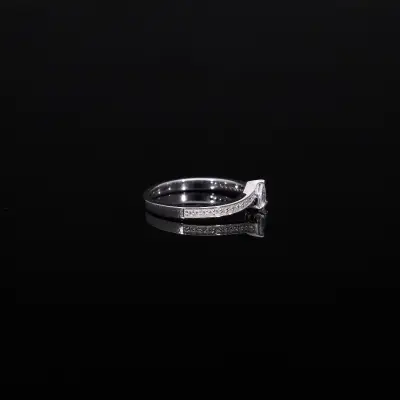 Pear Cut Lab Grown Diamond Accent Ring