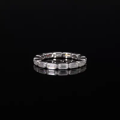 Emerald Cut East-West Wedding Band