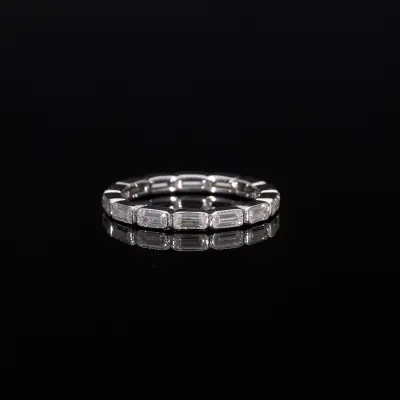 Emerald Cut East-West Wedding Band