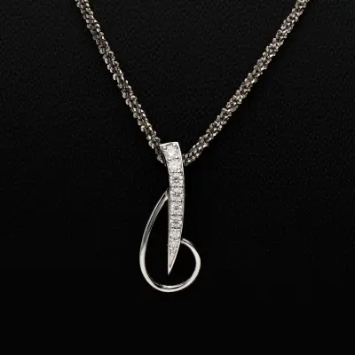 Lab-Grown Diamond - Elephant Tooth Inspired Pendant