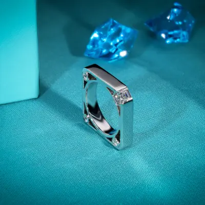 Carre Cut Lab Grown Diamond Ring