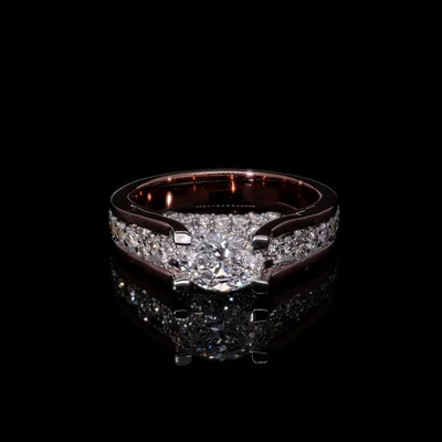 Lab Grown Diamond Oval Floating Ring