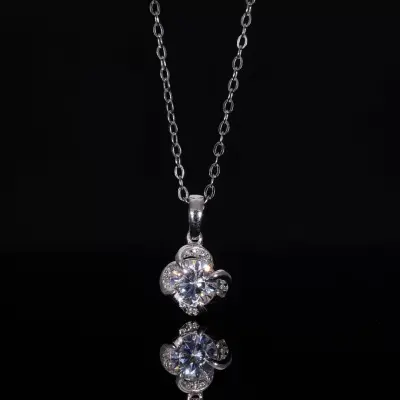 Lab Grown Diamond Halo Solitaire Pendant