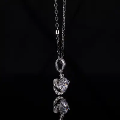 Lab Grown Diamond Halo Solitaire Pendant