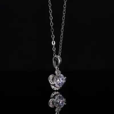 Lab Grown Diamond Halo Solitaire Pendant