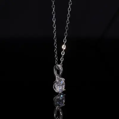 Round Solitaire Lab Created Diamond Pendant