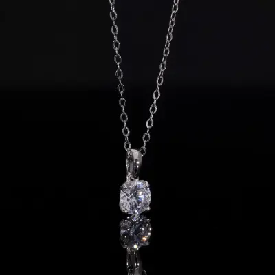 Round Solitaire Lab Created Diamond Pendant