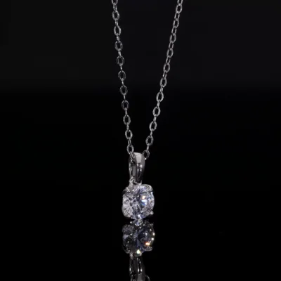 Round Solitaire Lab Created Diamond Pendant