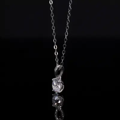 Round Solitaire Lab Created Diamond Pendant