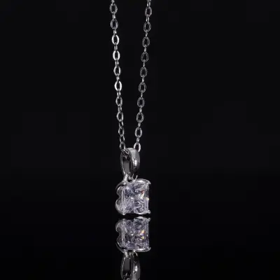 Princess Cut Lab Grown Diamond Solitaire Pendant