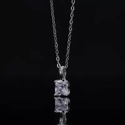 Princess Cut Lab Grown Diamond Solitaire Pendant
