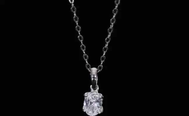 Oval Cut Lab Grown Diamond Solitaire Pendant
