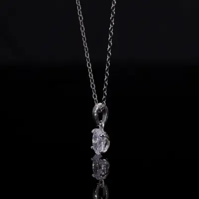 Oval Cut Lab Grown Diamond Solitaire Pendant