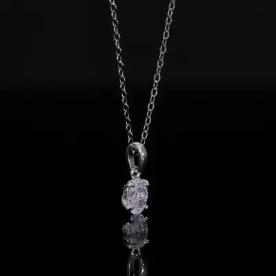 Oval Cut Lab Grown Diamond Solitaire Pendant