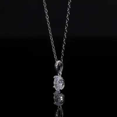 Oval Cut Lab Grown Diamond Solitaire Pendant
