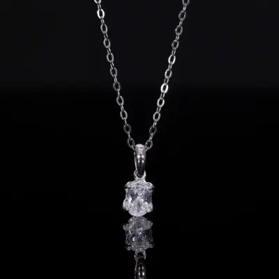 Oval Cut Lab Grown Diamond Solitaire Pendant