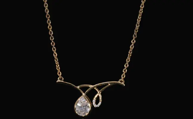 Lab Grown Diamond Pear Drop Necklace