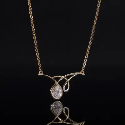 Lab Grown Diamond Pear Drop Necklace