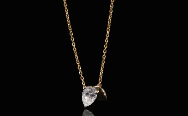 Lab Grown Diamond Pear Cut Solitaire Pendant