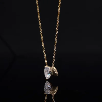 Lab Grown Diamond Pear Cut Solitaire Pendant