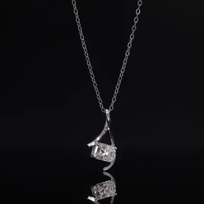 Radiant Cut Lab Grown Diamond Pendant