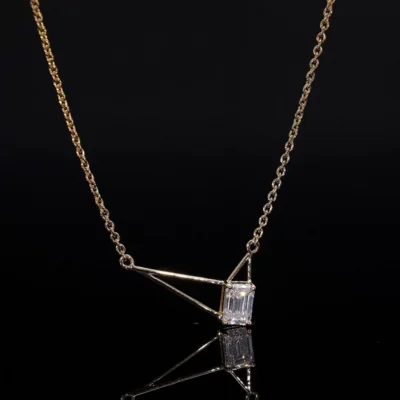 Emerald Cut Lab Grown Diamond Necklace