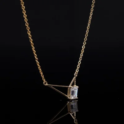 Emerald Cut Lab Grown Diamond Necklace