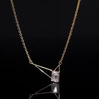 Emerald Cut Lab Grown Diamond Necklace
