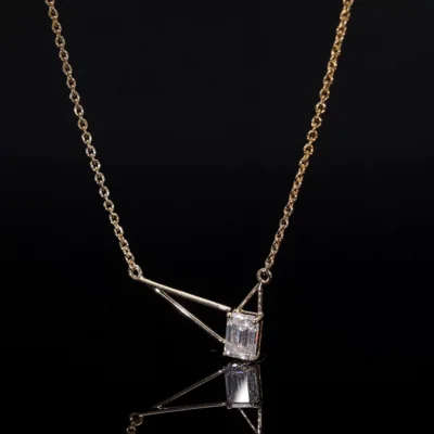 Emerald Cut Lab Grown Diamond Necklace