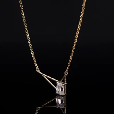 Emerald Cut Lab Grown Diamond Necklace